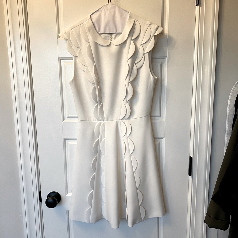 Ted baker white scalloped dress size 1